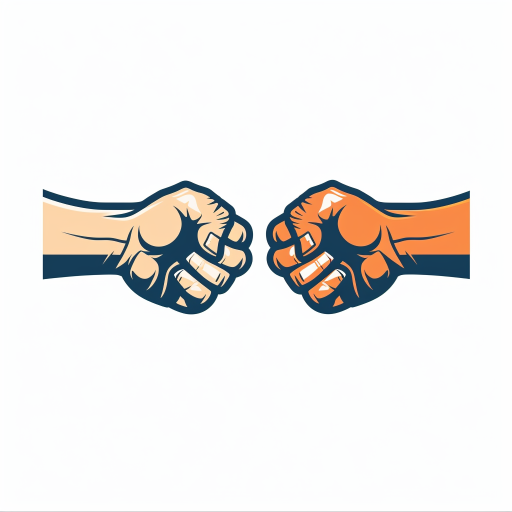 Minimalist arm wrestle logo for trustworthy company