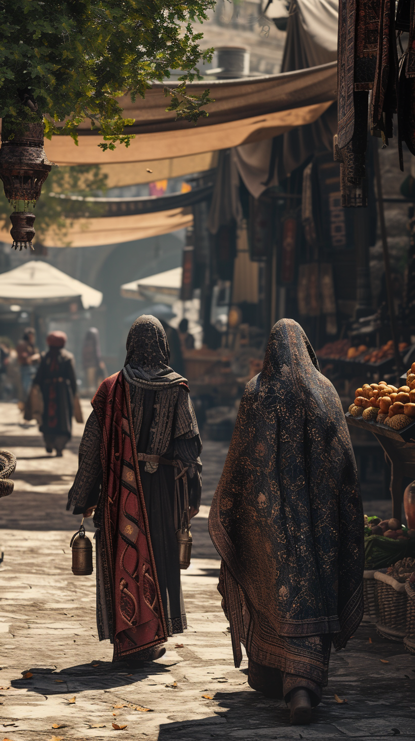 Armenian merchants in traditional clothing