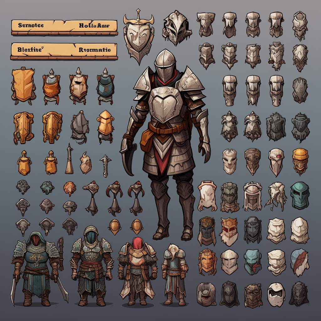 Armor character pixel art design