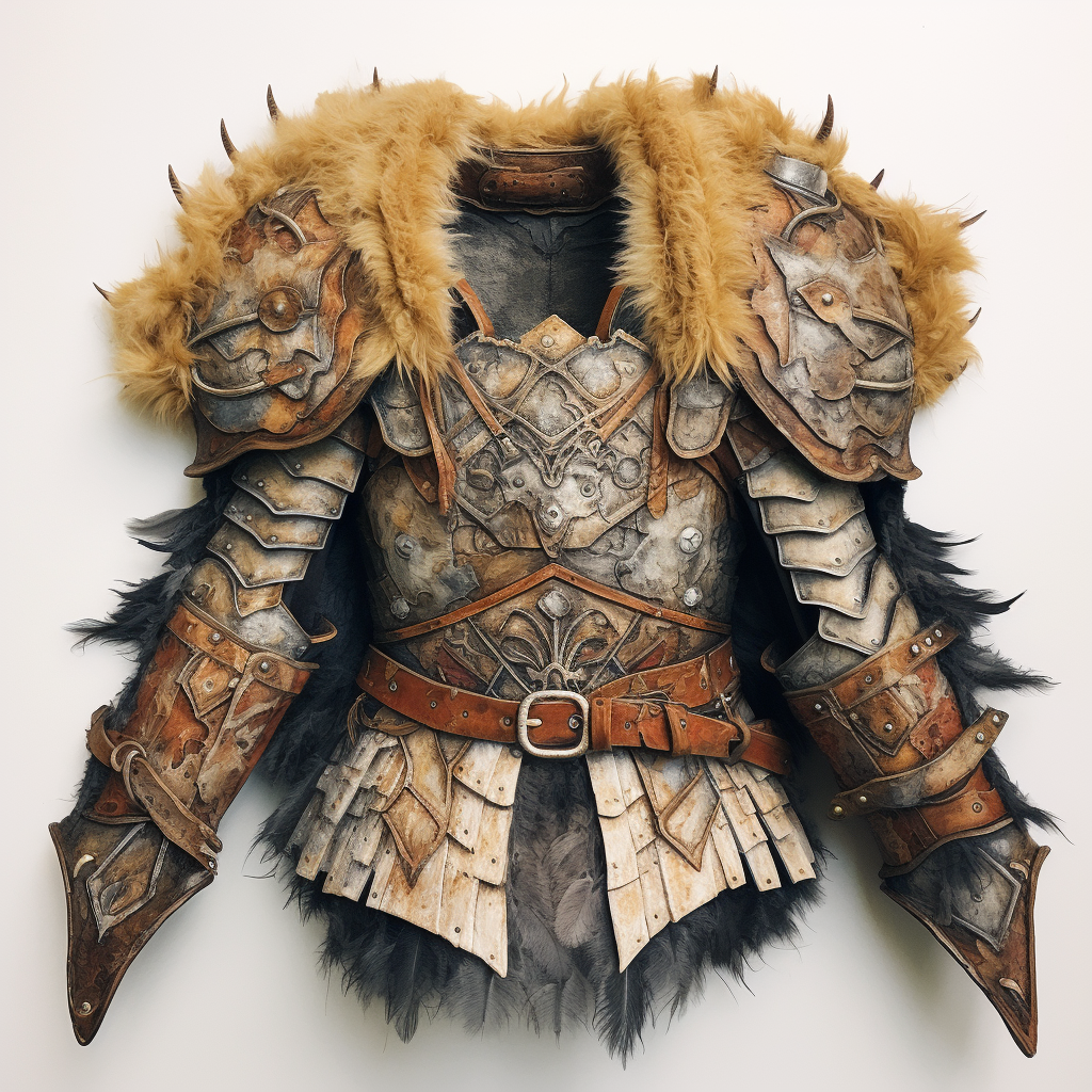 Armor jacket made of hide and fur