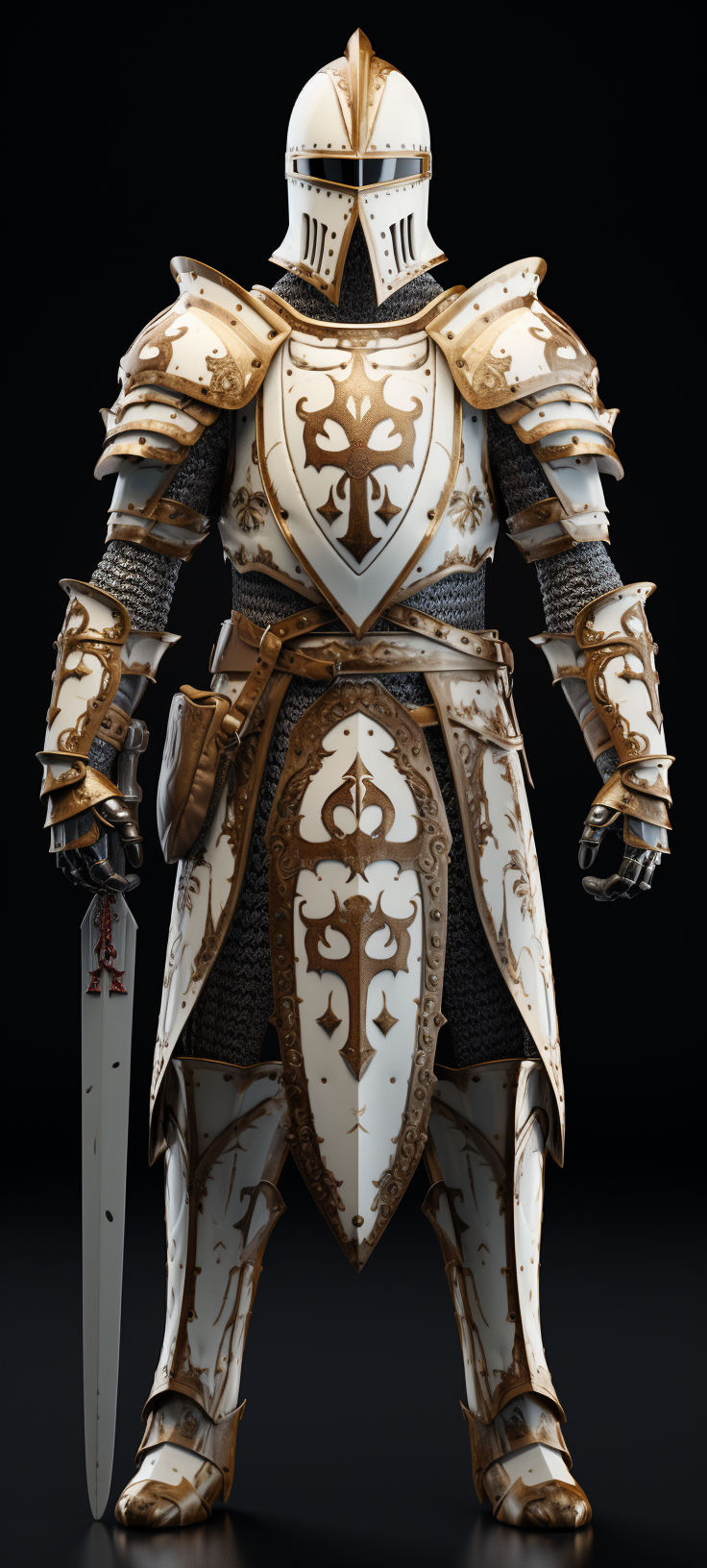 Armored Crusader Knight in Battle