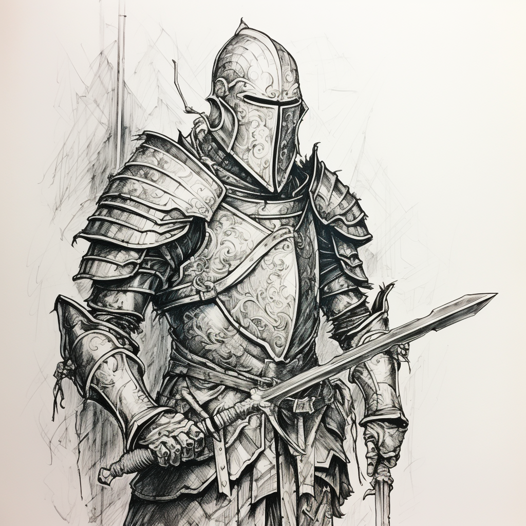 Armored knight with staff