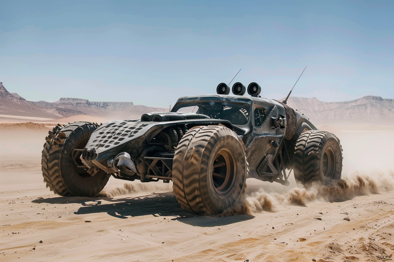 armored vehicle in desert driving