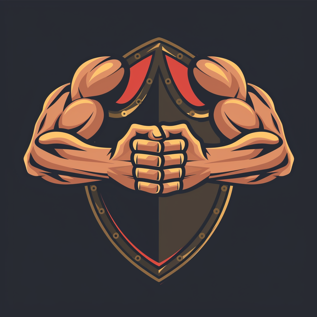 Strong arms armwrestling logo design