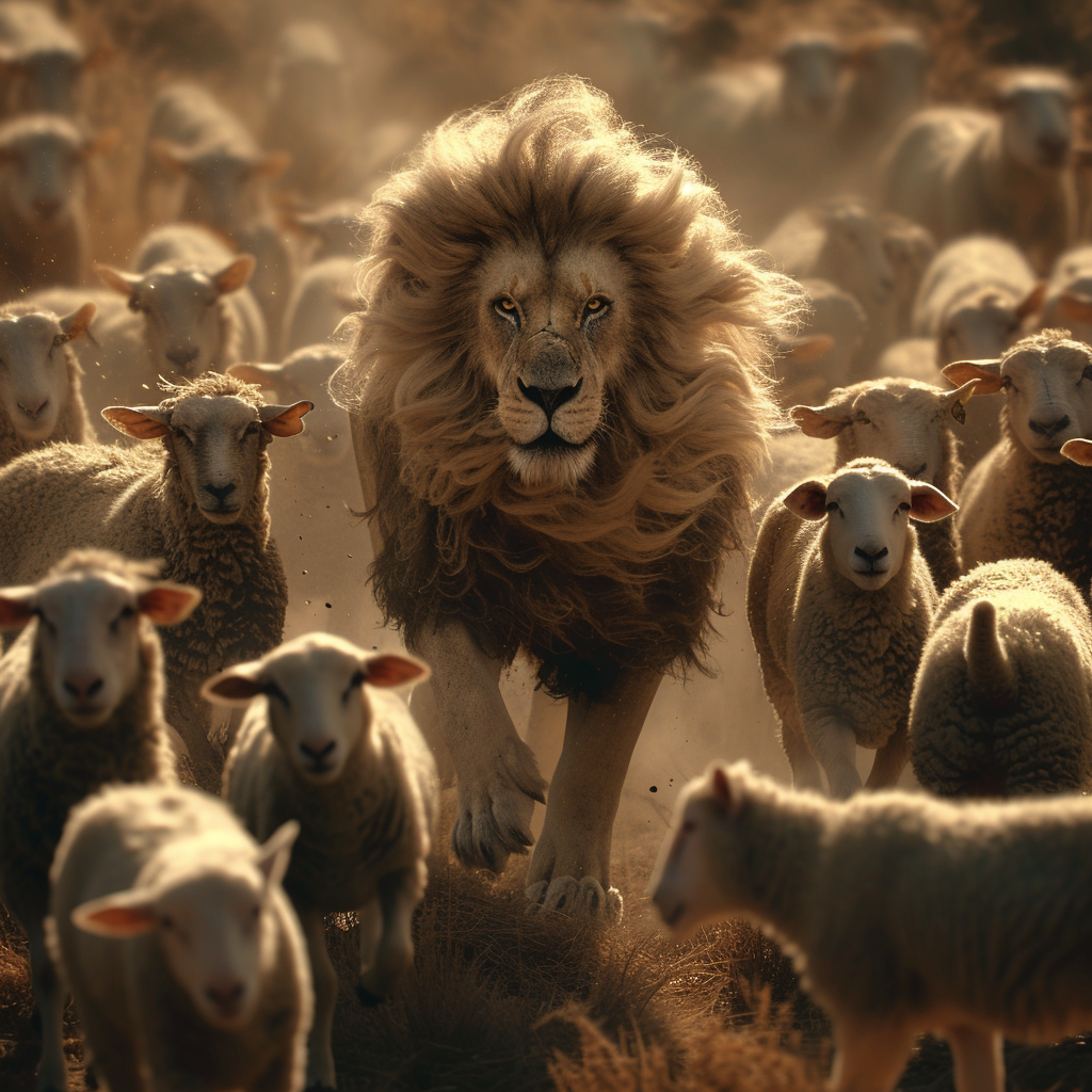 Battle between Sheep and Lions