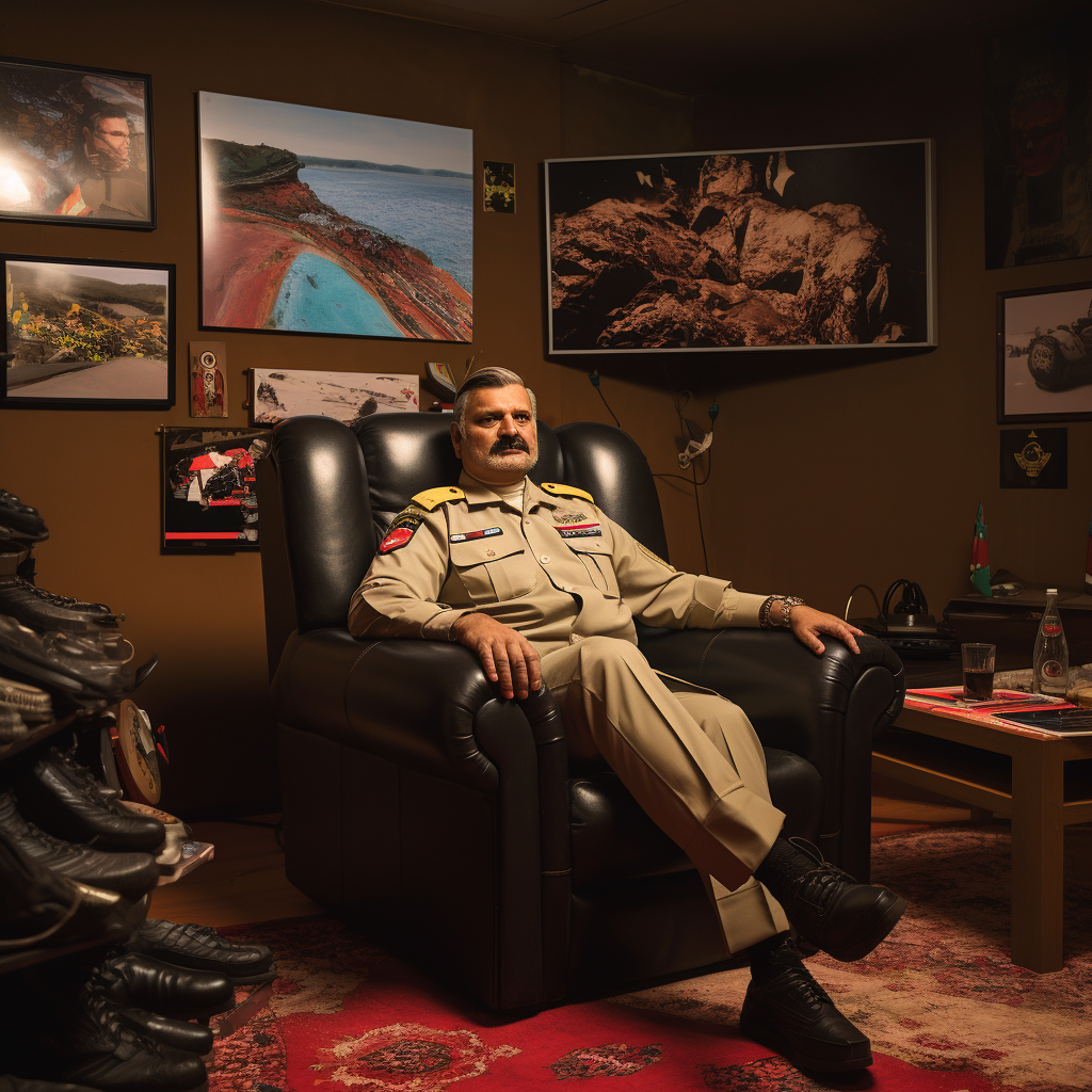 Chief of Army Pakistan in TV Lounge