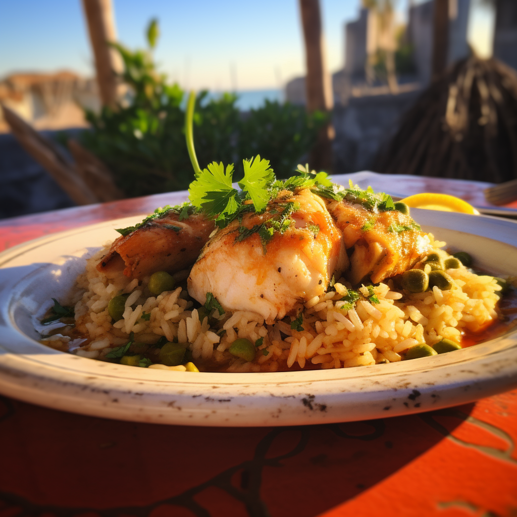 Monkfish Rice Casserole Close-Up