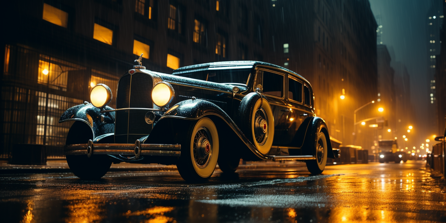 Art Deco Gotham City Streets Night Retro-Futurism