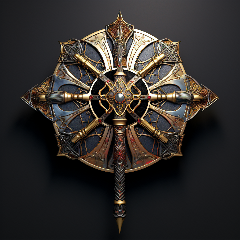 Beautifully Designed Art Deco Sword and Shield