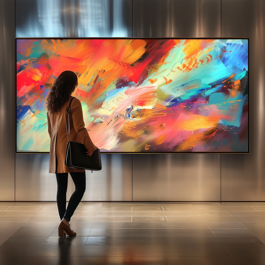 Dynamic art gallery mockup abstract frame