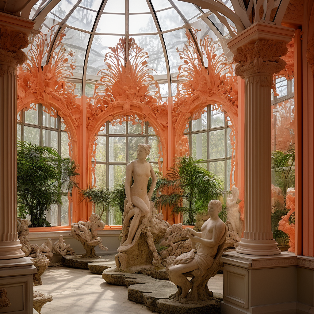 Art Nouveau Orangery with Pomerangate and Orange Details