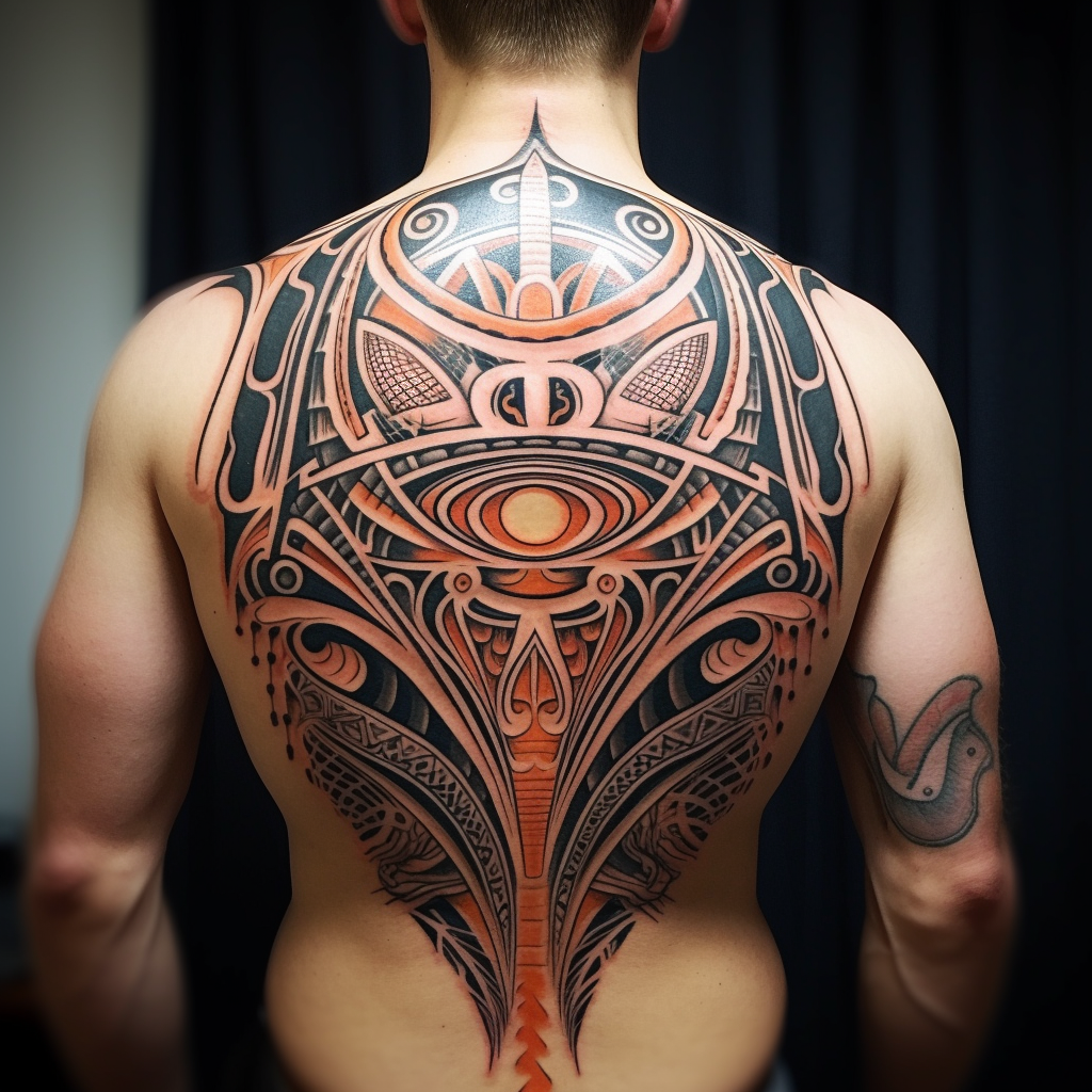 Symmetrical tribal tattoo design