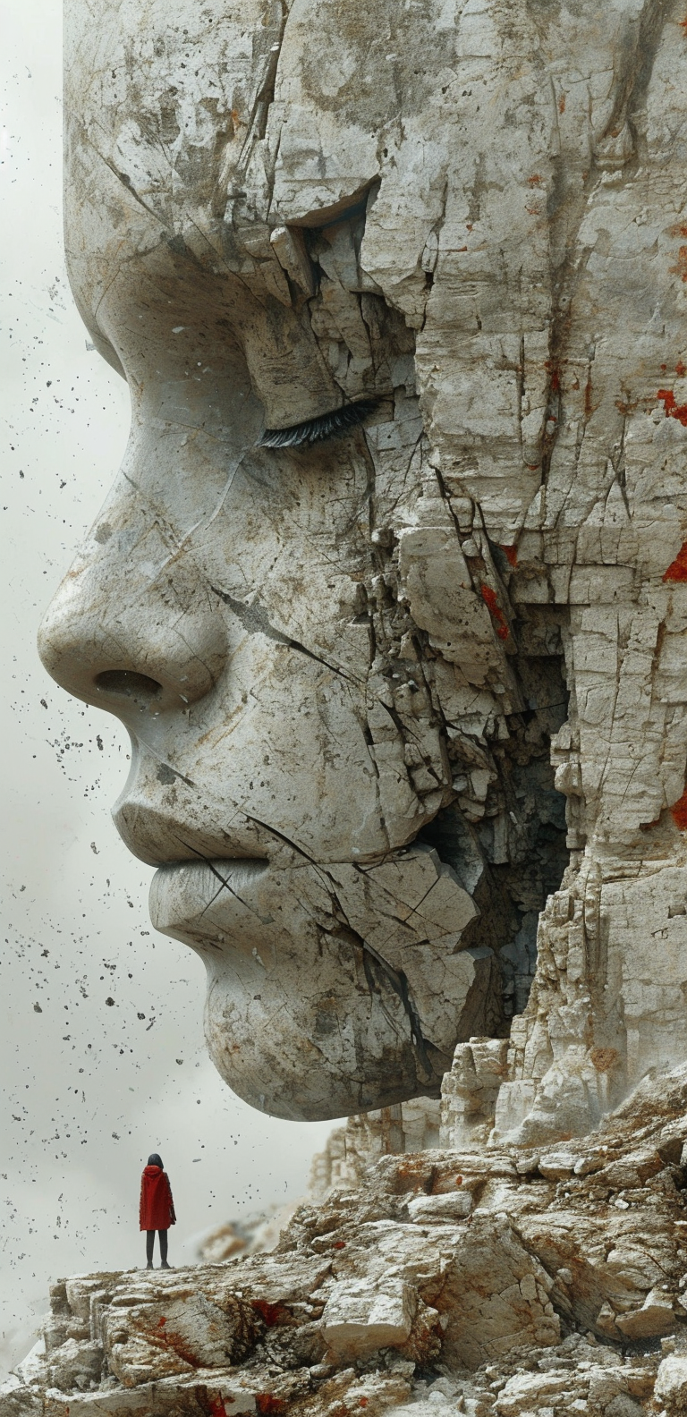 Realistic art statue in cliffs