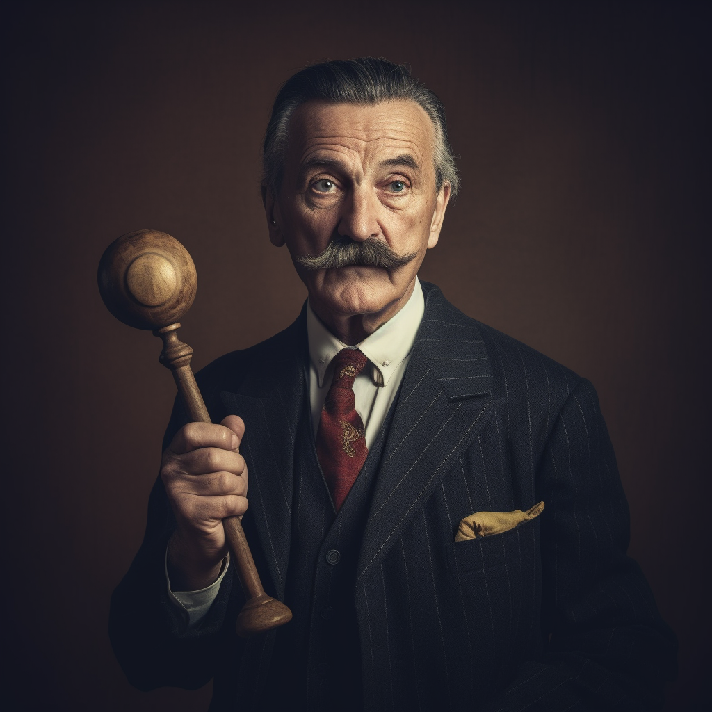 Art Auctioneer London Gavel Mustache