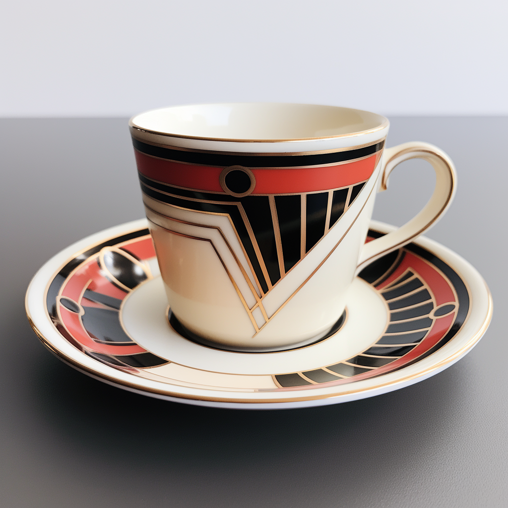 Stylish art deco coffee cup