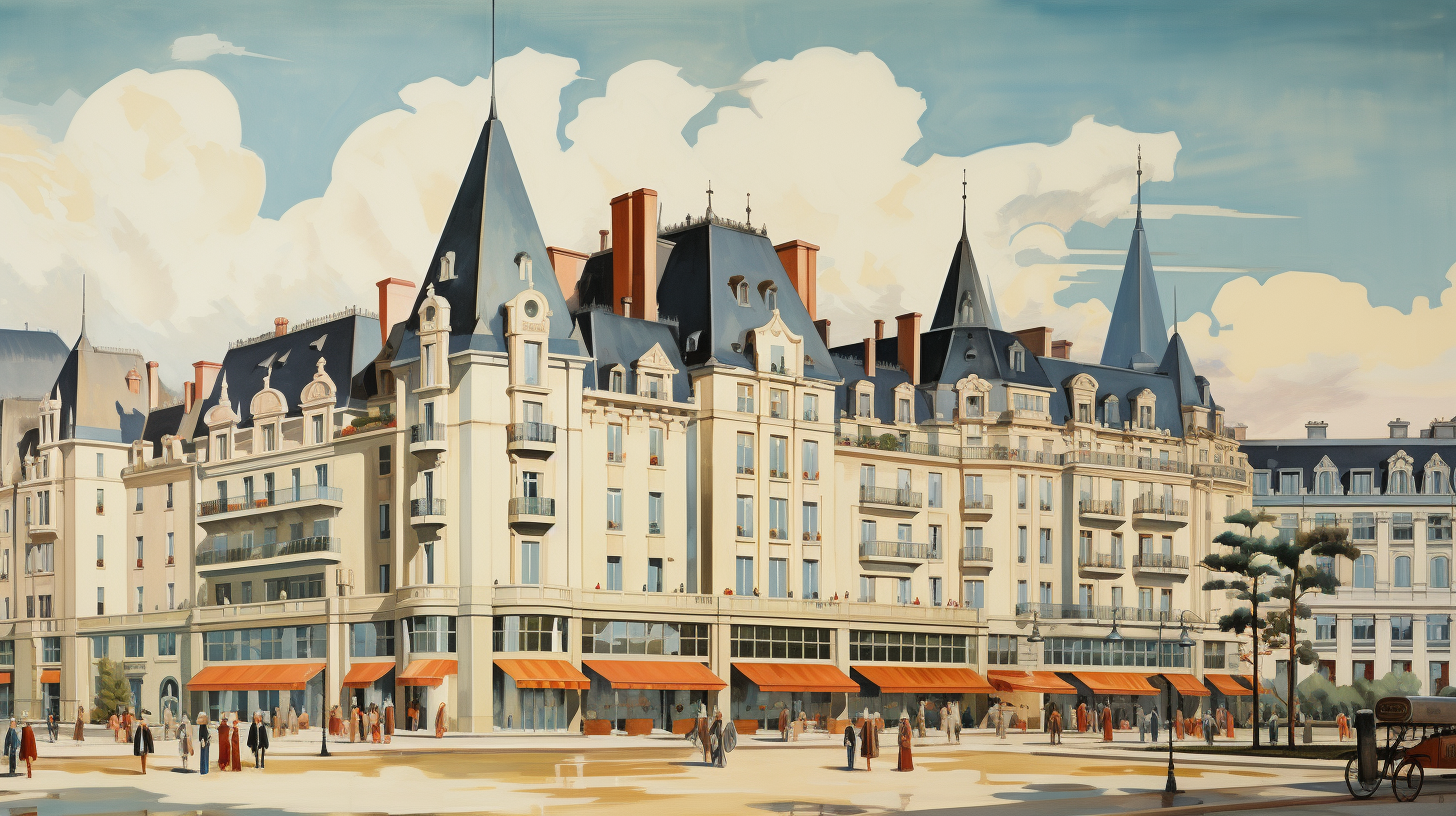 Art Deco Palais Grand Ducal Painting