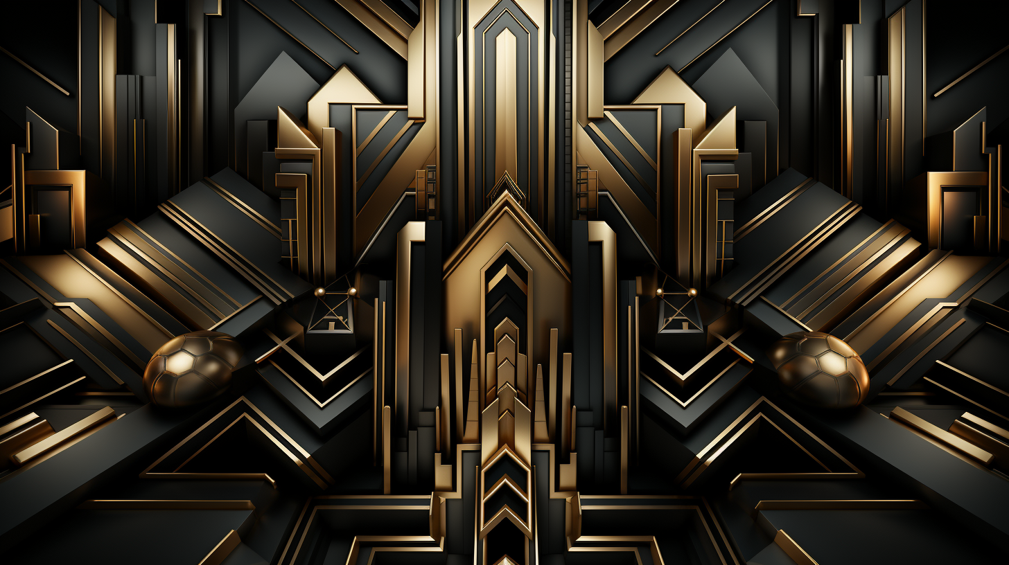 Art Deco Pattern on Black Background