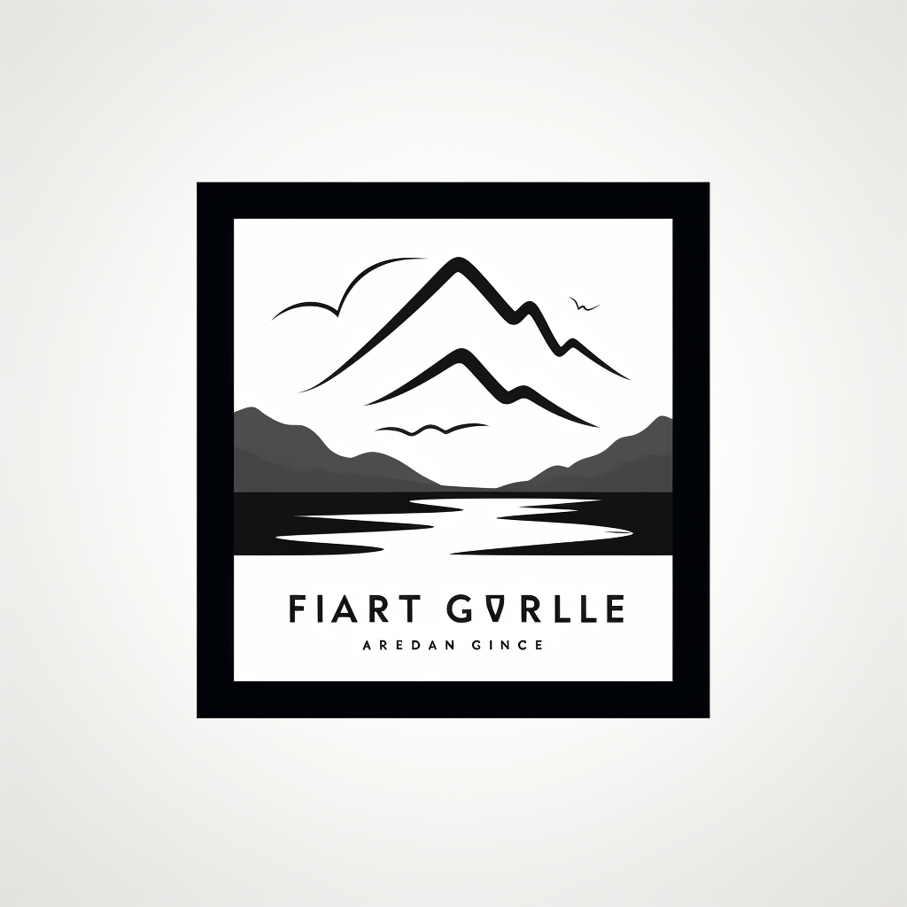 Simple black and white art gallery logo