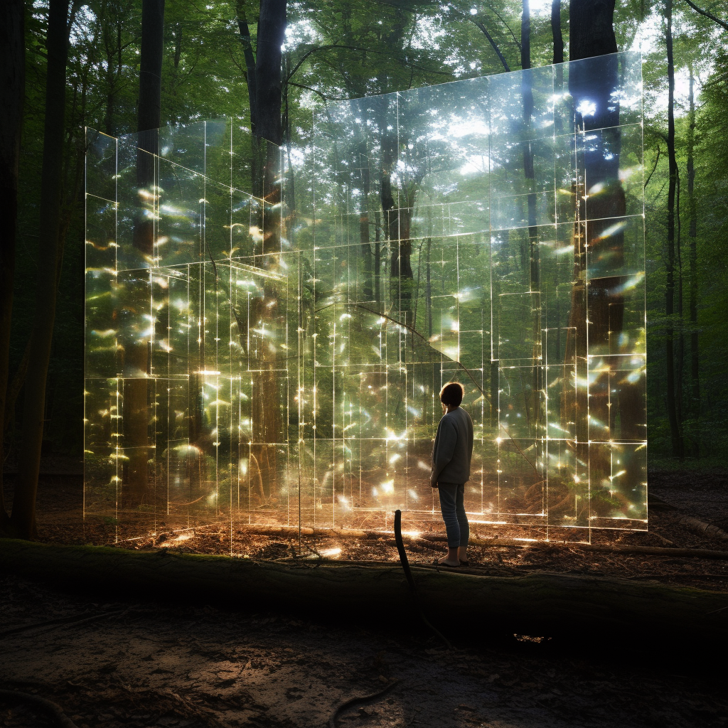 Art installation with captivating light refraction