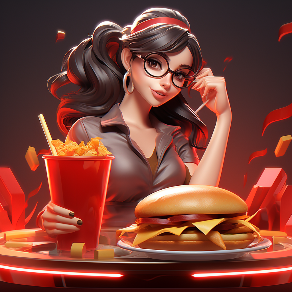 Artgerm-inspired delicious food icons