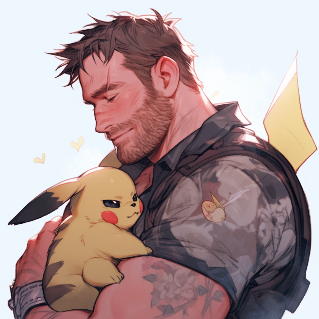 Arthur Morgan taking care of Pikachu