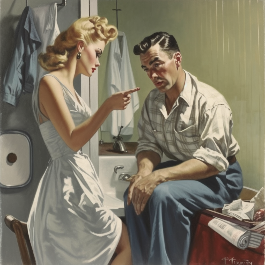 Arthur Sarnoff-style image depicting despair and loss