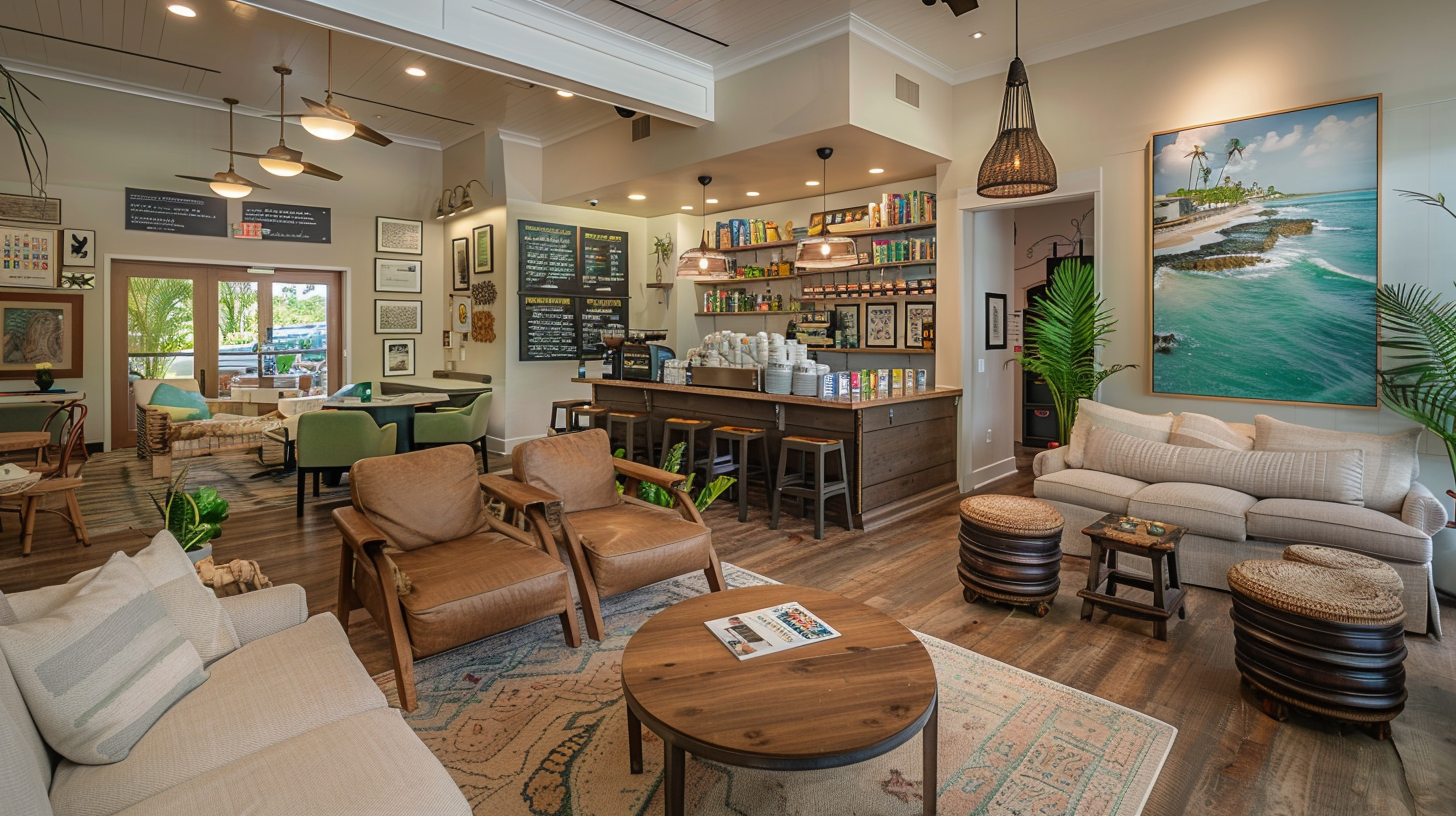 Serene and inviting artisan coffee shop