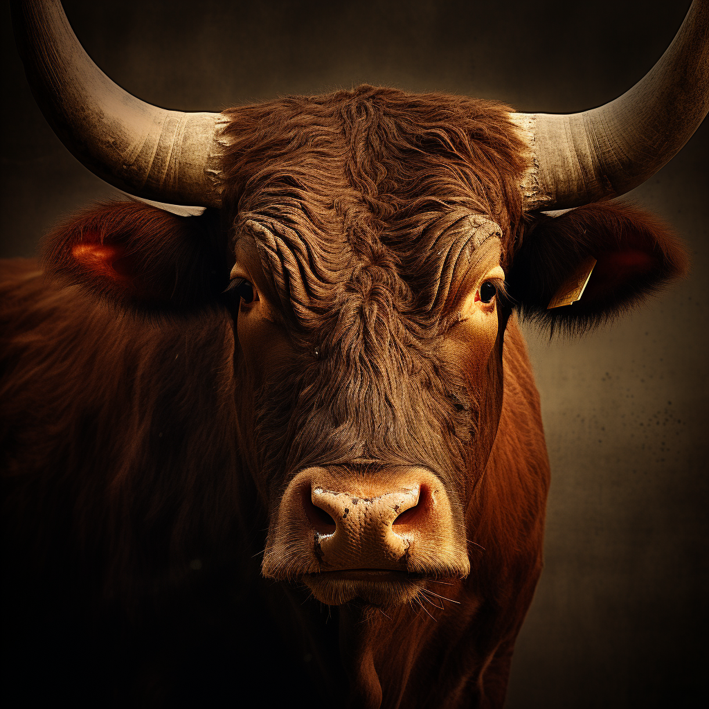 Detailed artistic bull portrait