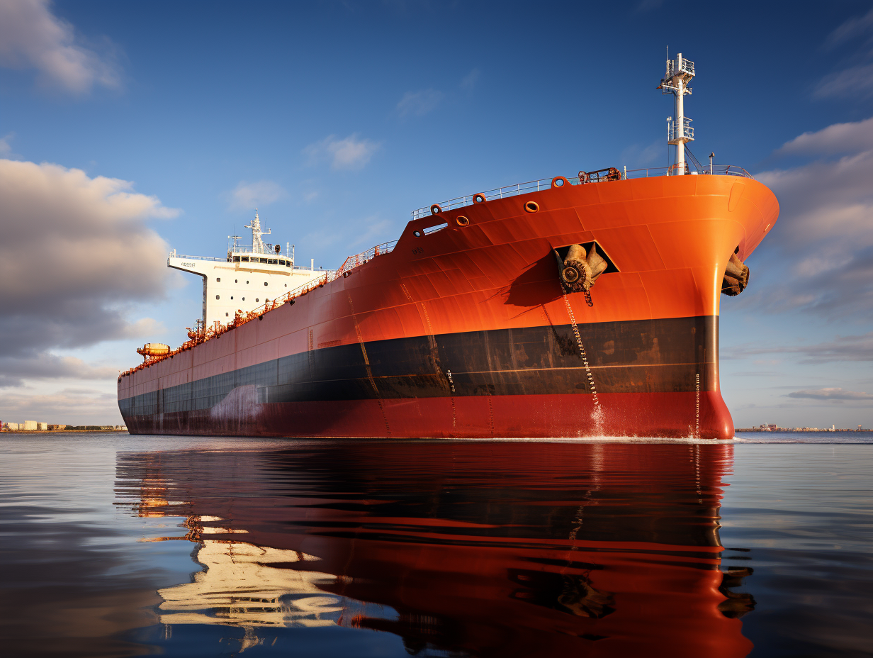 Close up of FPSO vessel ship