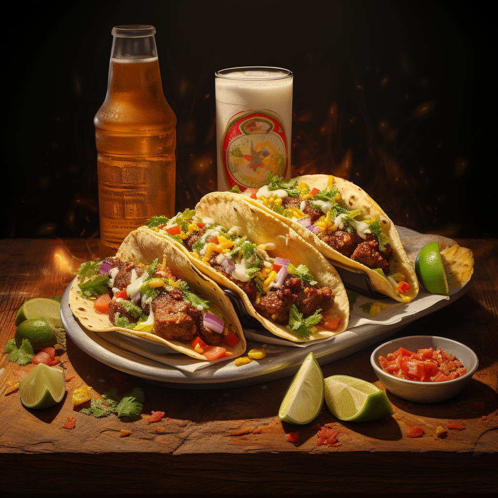 Mouthwatering Asada Tacos and Refreshing Beer