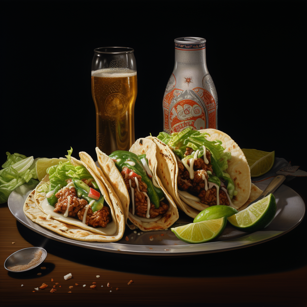 Tasty Asada Tacos and Refreshing Modelo Beer