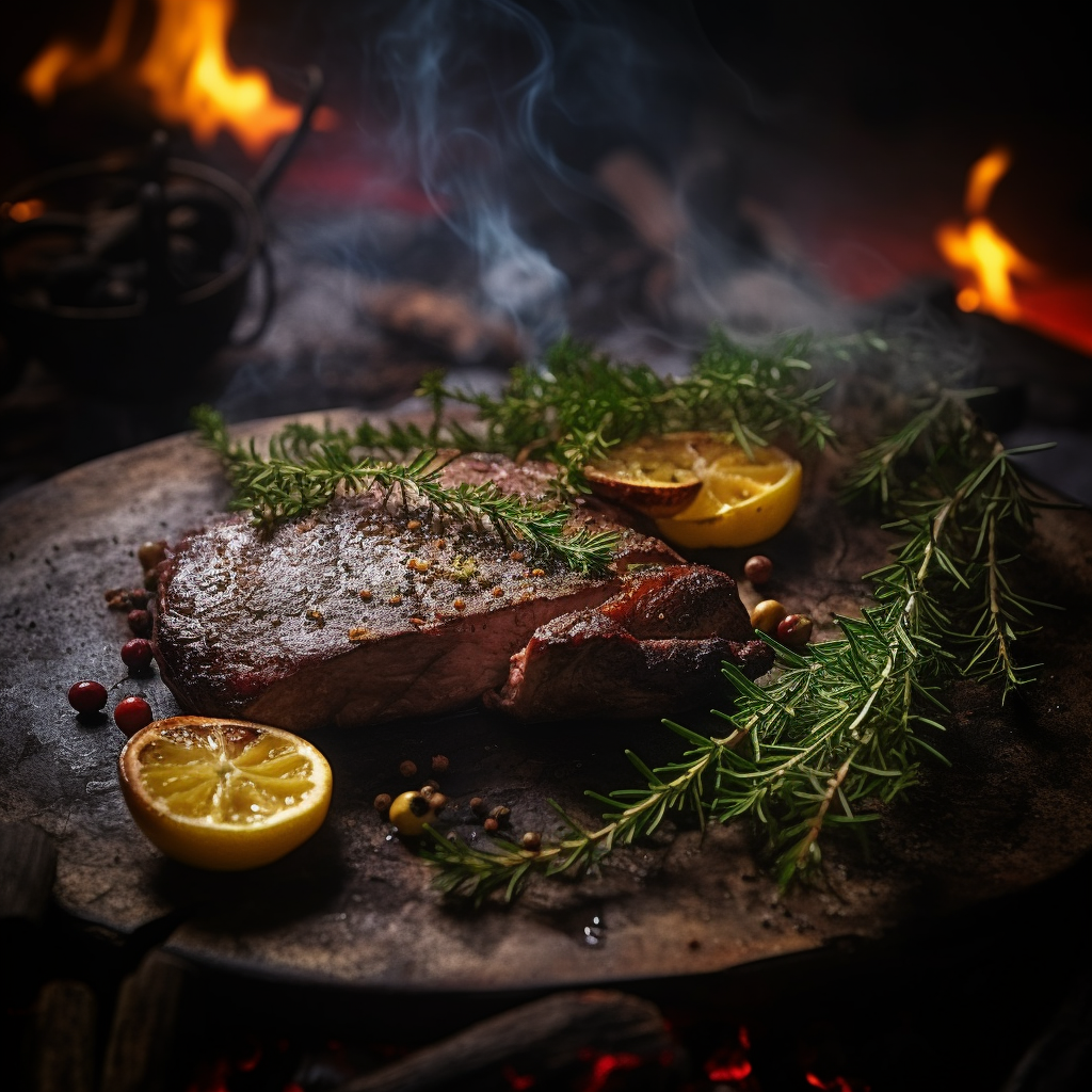 Roasted beef tenderloin with mustard herbs