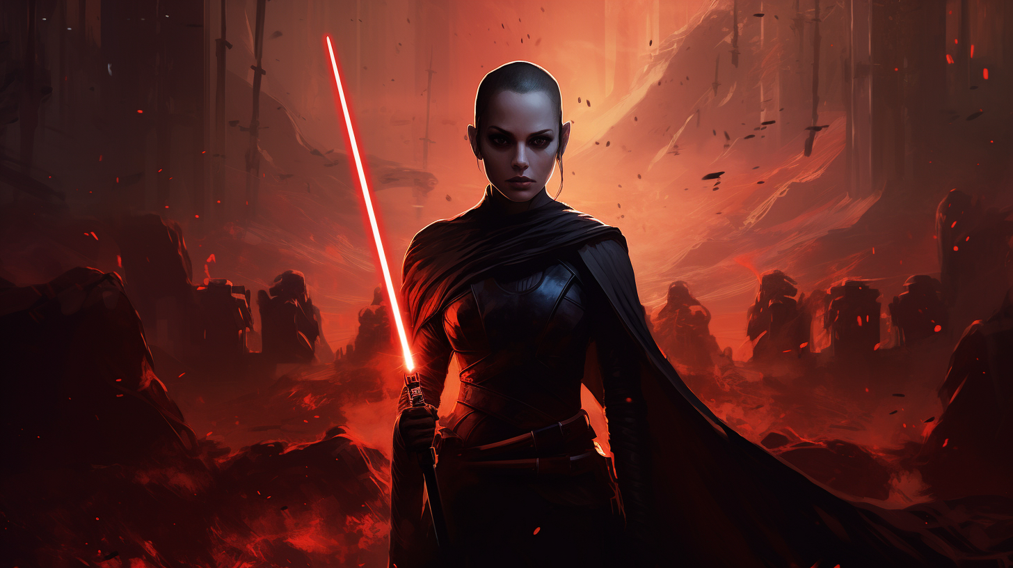 Asajj Ventress in intense battle