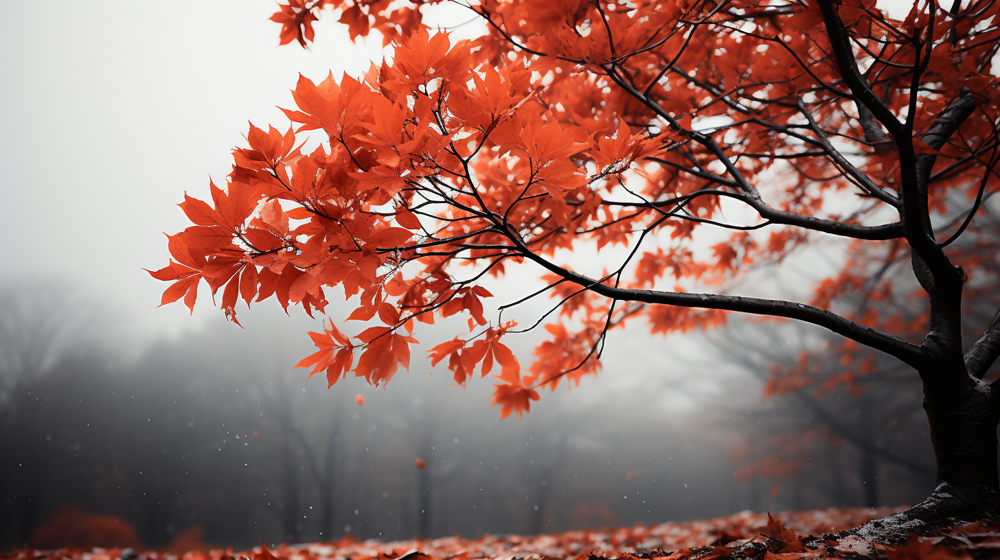 Abstract minimalist autumn leaves image