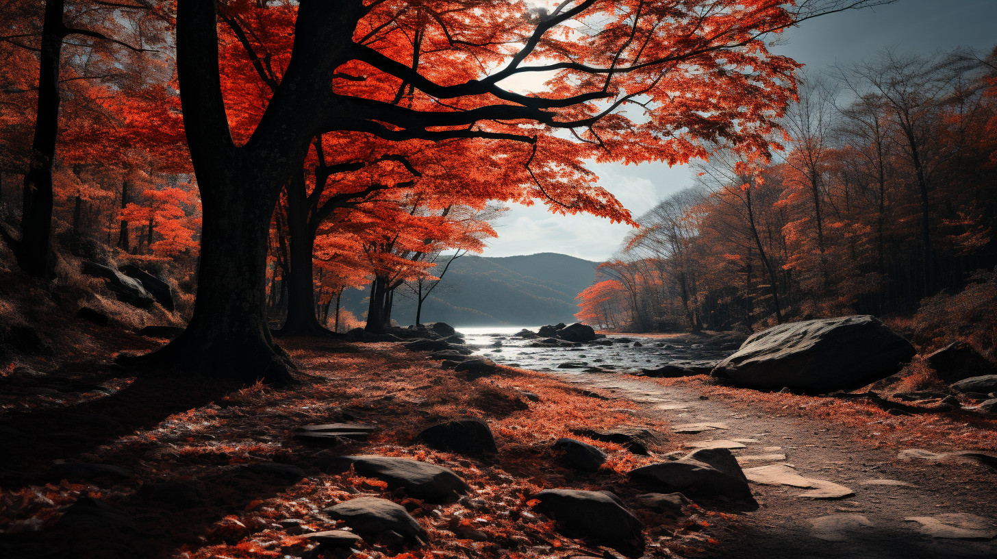 Vibrant autumn leaves in Asheville