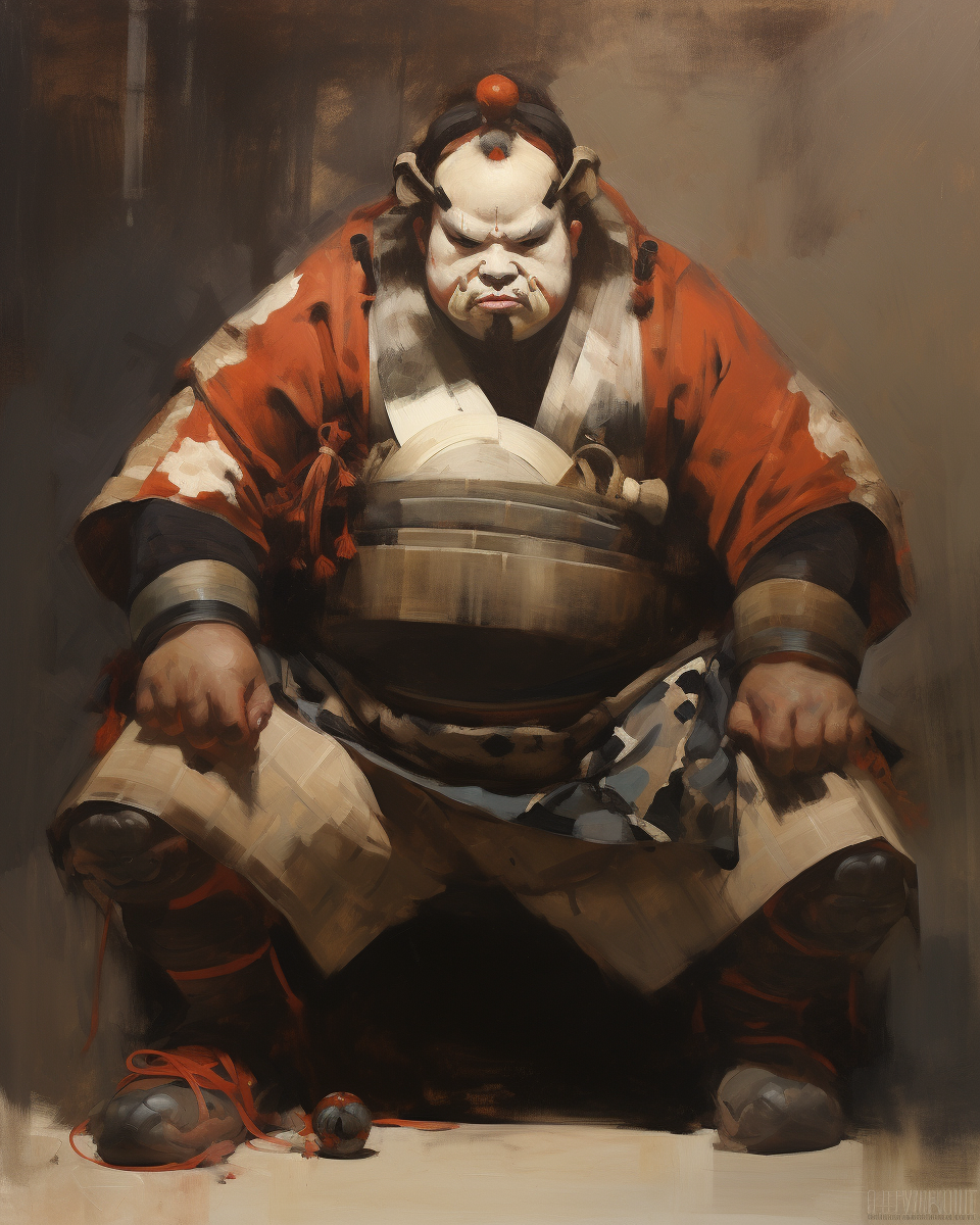 Traditional Japanese Sumo Wrestler Painting by Ashley Wood