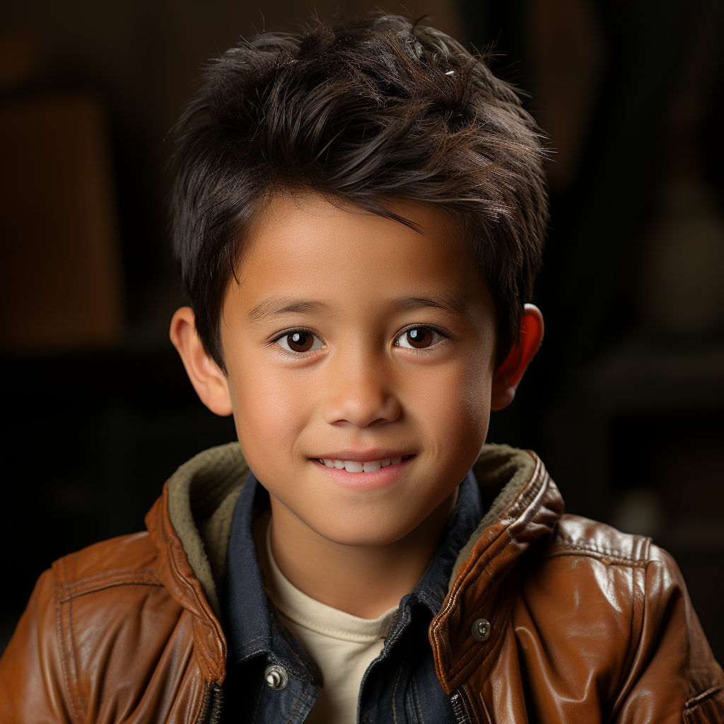 Smiling Asian Boy in Yearbook Photo