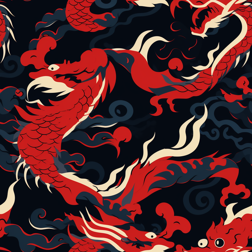 Asian Dragon Minimalist Illustration