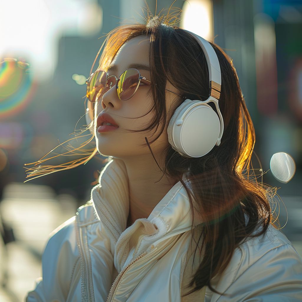 Asian female in white jacket