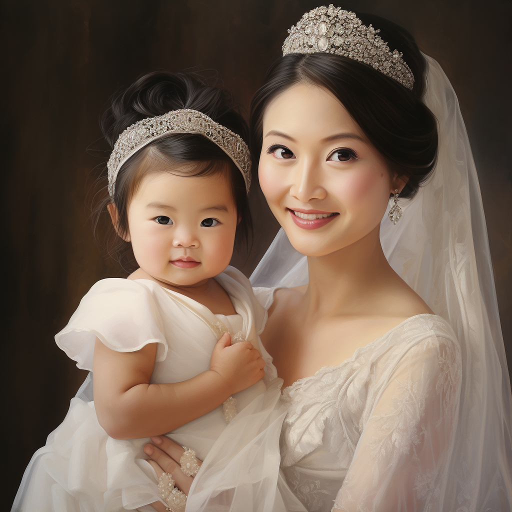 Asian girl wedding dress baby