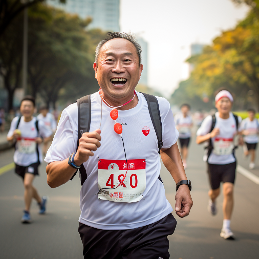 Marathon runner with pacemaker in Asia