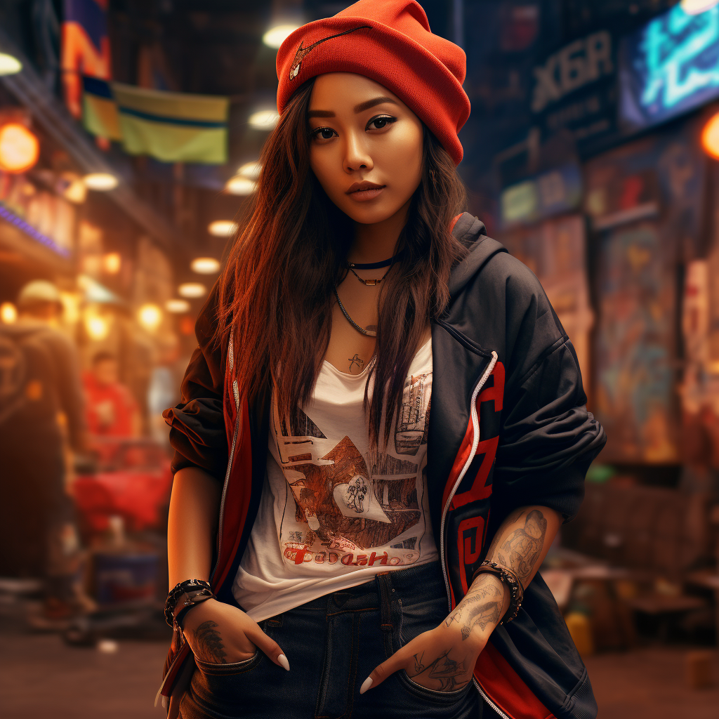 Stylish Asian Female NBA Player