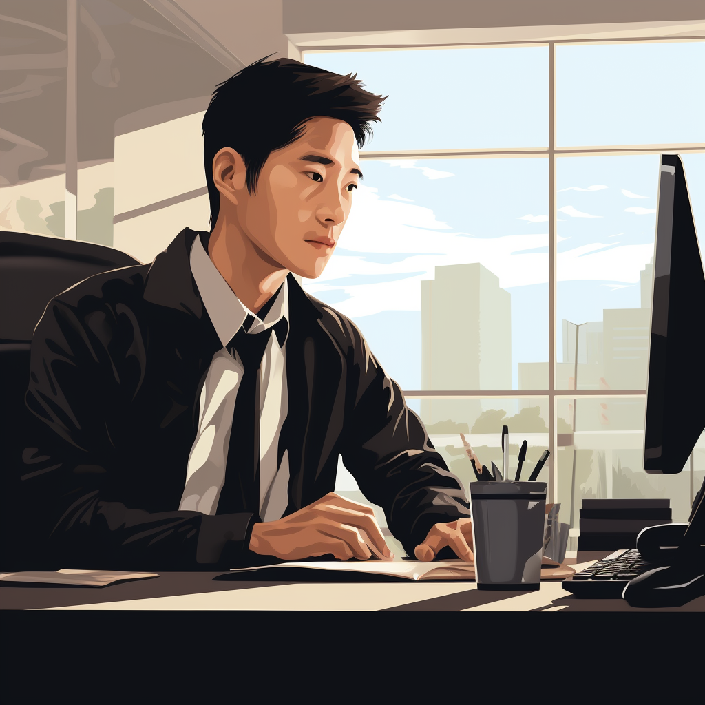 Asian man office worker