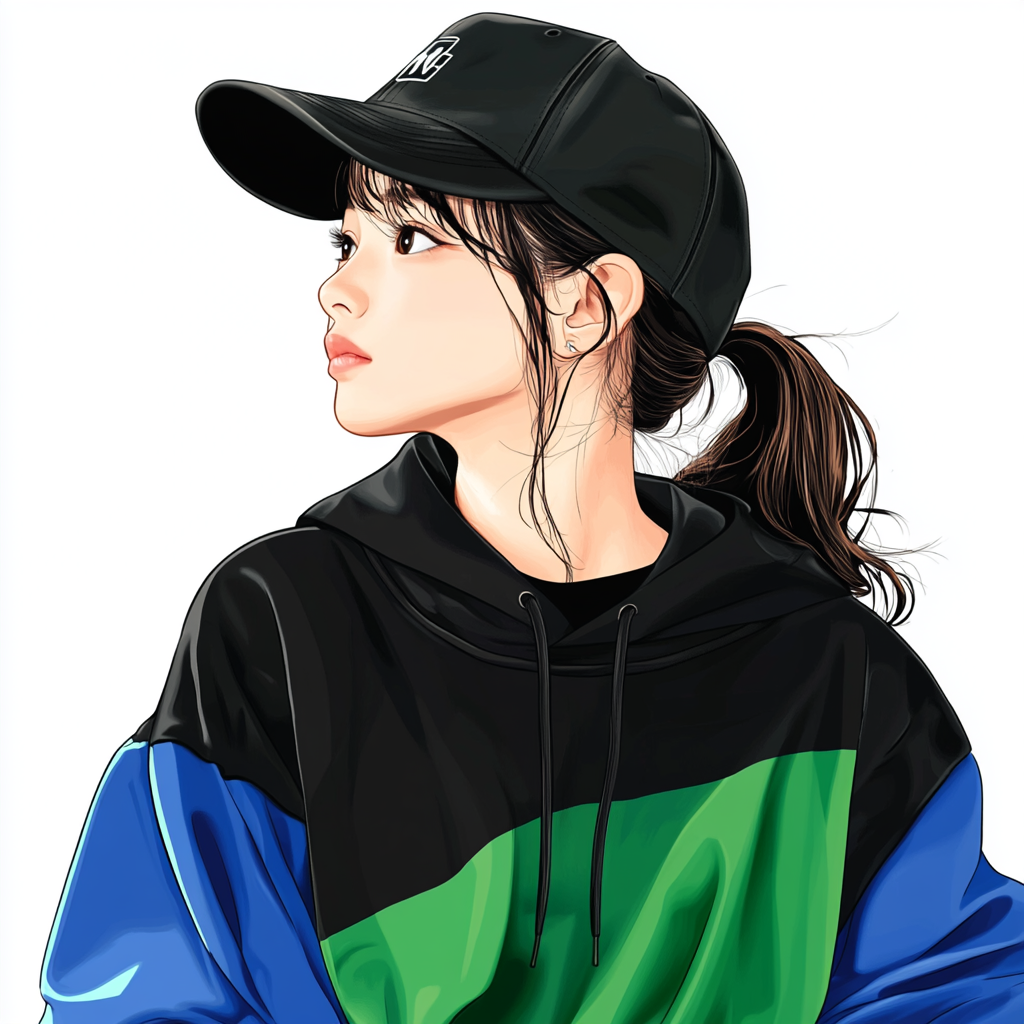 Asian Teenage Girl with Baseball Cap