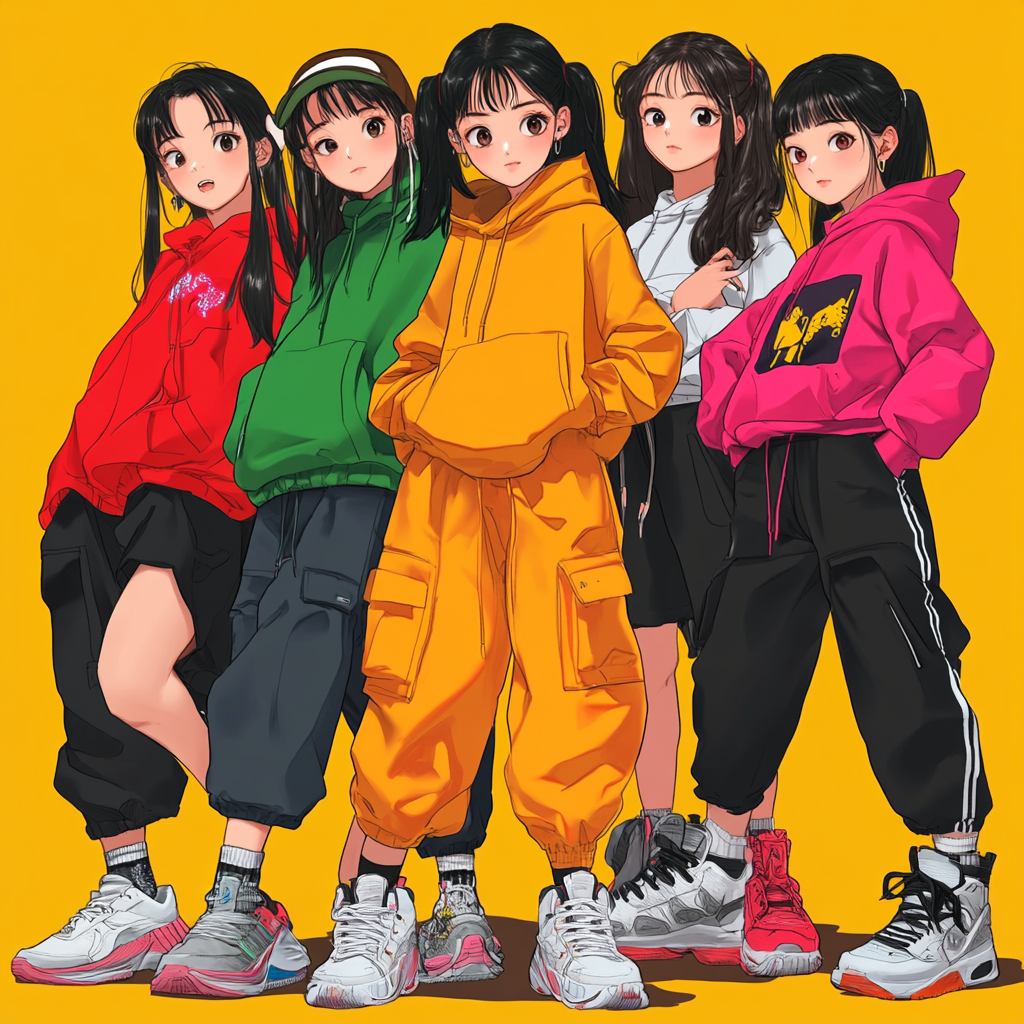 Asian girls streetwear fashion style