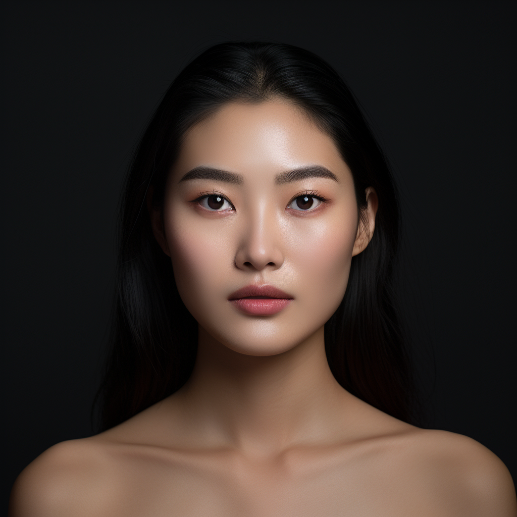 Asian woman with fresh makeup look