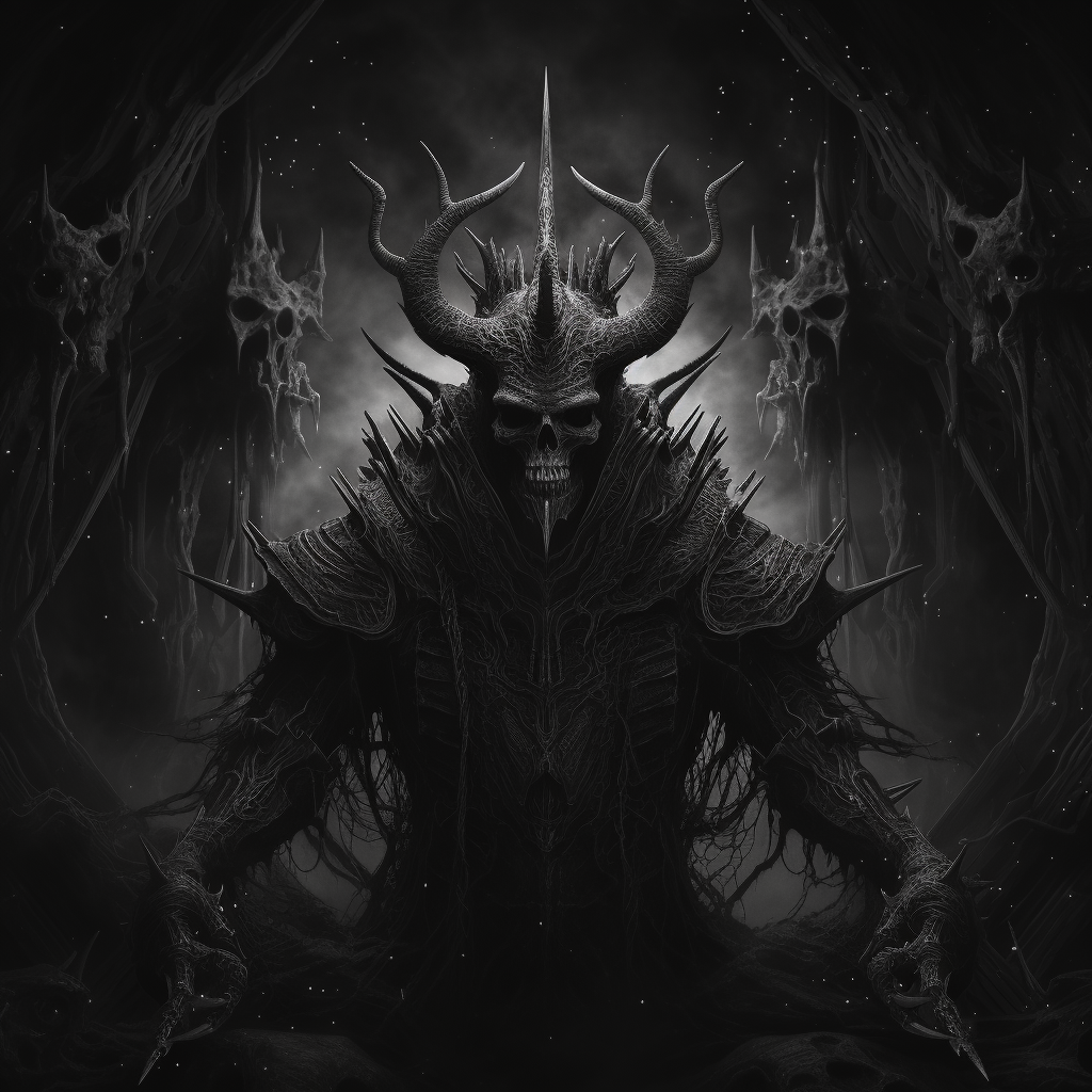 Monochrome black metal album cover image