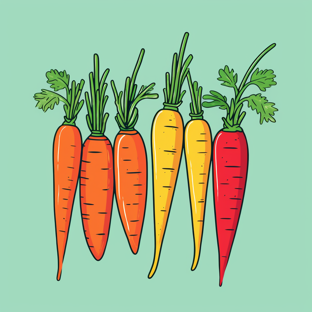 Colorful carrots in modern art style