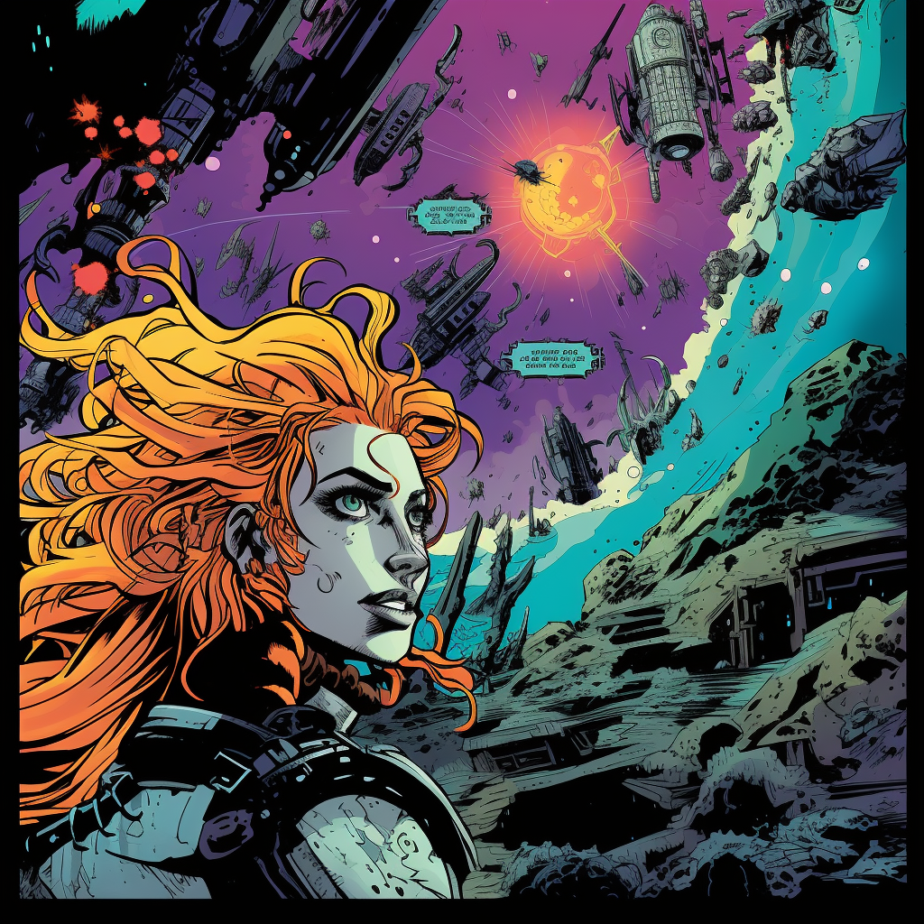 Asteroid Space Pirate Princess Comic Panels