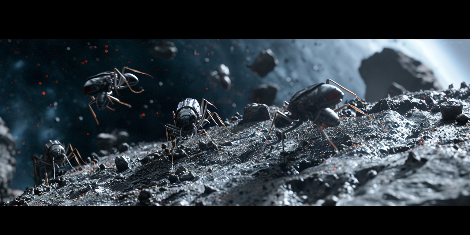 Asteroid robot ants surface image